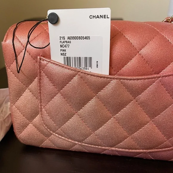 21S Mini Rectangular in Ombré Metallic Lambskin Pink - Picture 3 of 8